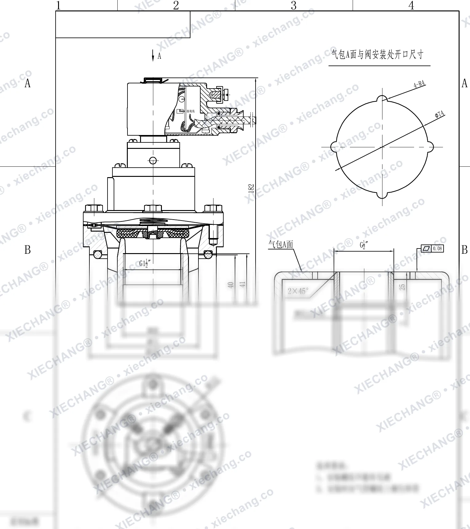DCF-F-Y-40S · 1.5" · van xung khí ren ngoài phòng nổ — Bản vẽ lắp đặt