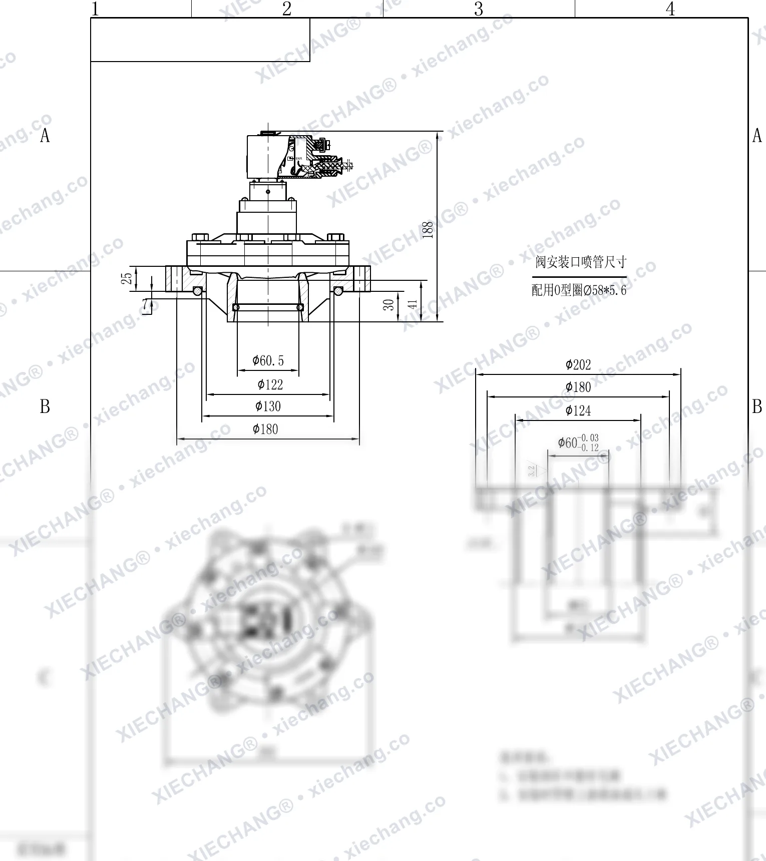 DCF-F-Y-50S · 2" · van xung khí kiểu ngâm phòng nổ — Bản vẽ lắp đặt