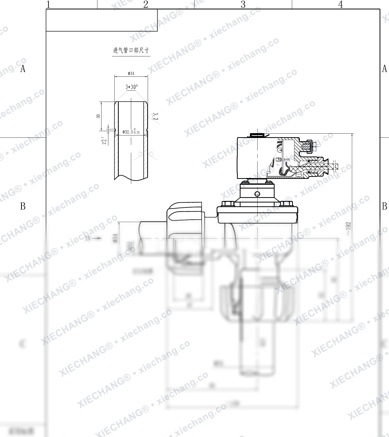 DCF-F-ZM-25 · 1" · van xung khí góc vuông ren ngoài phòng nổ — Bản vẽ lắp đặt