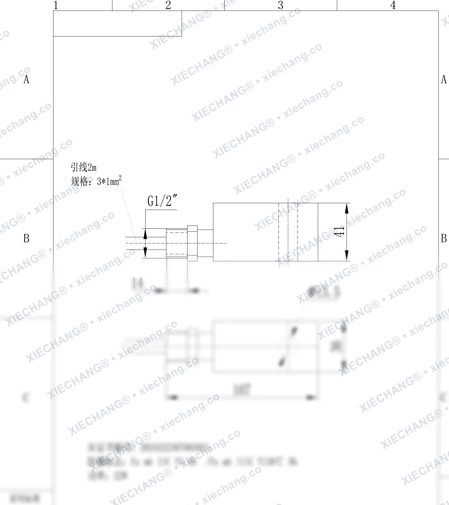 DCF-TZ-XQA-F-00 (24V) · cuộn điện từ phòng nổ (tùy chỉnh dòng F1) — Bản vẽ lắp đặt