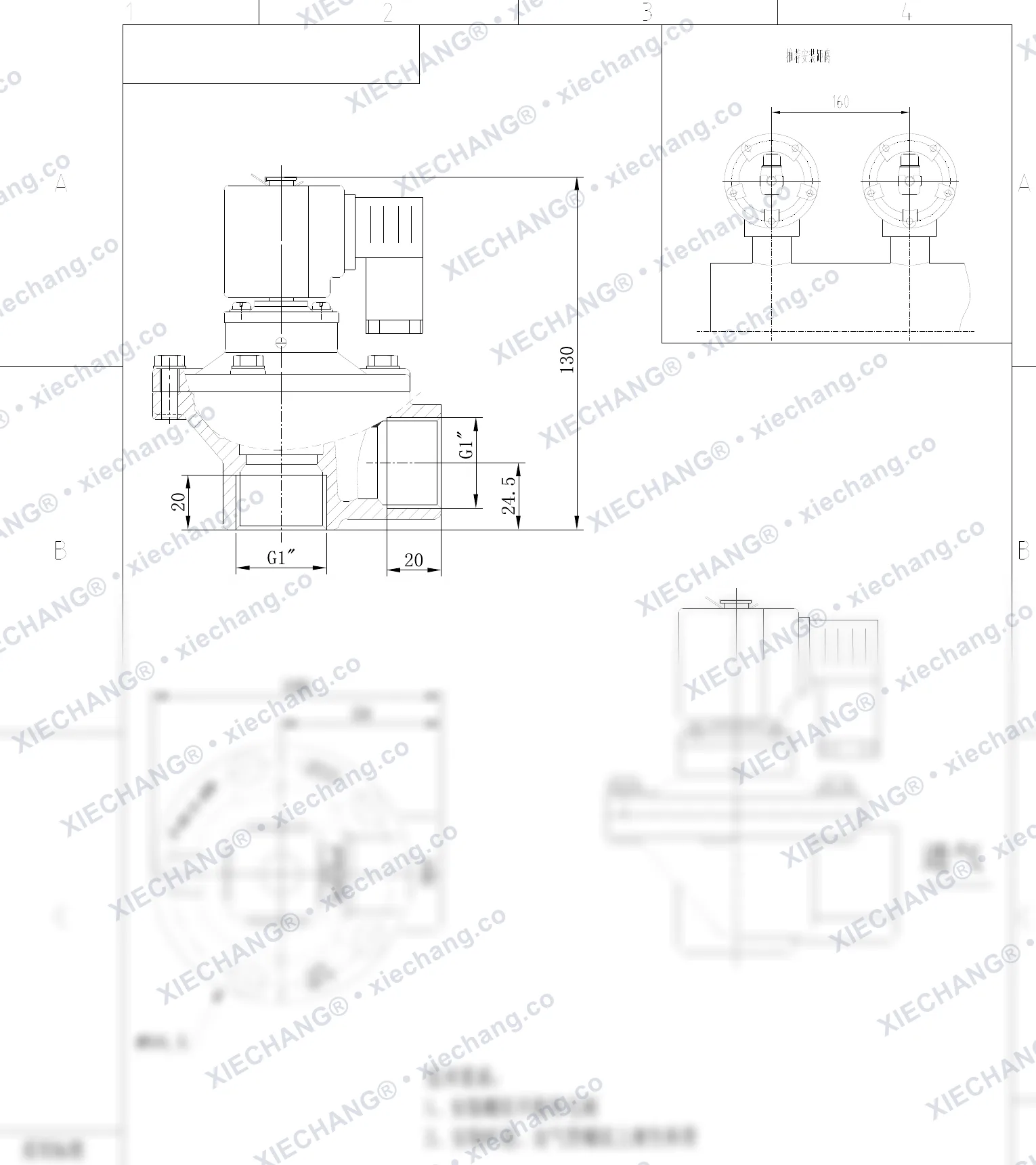 DCF-Z-25-C(304) · 1" · van xung khí góc vuông — Bản vẽ lắp đặt