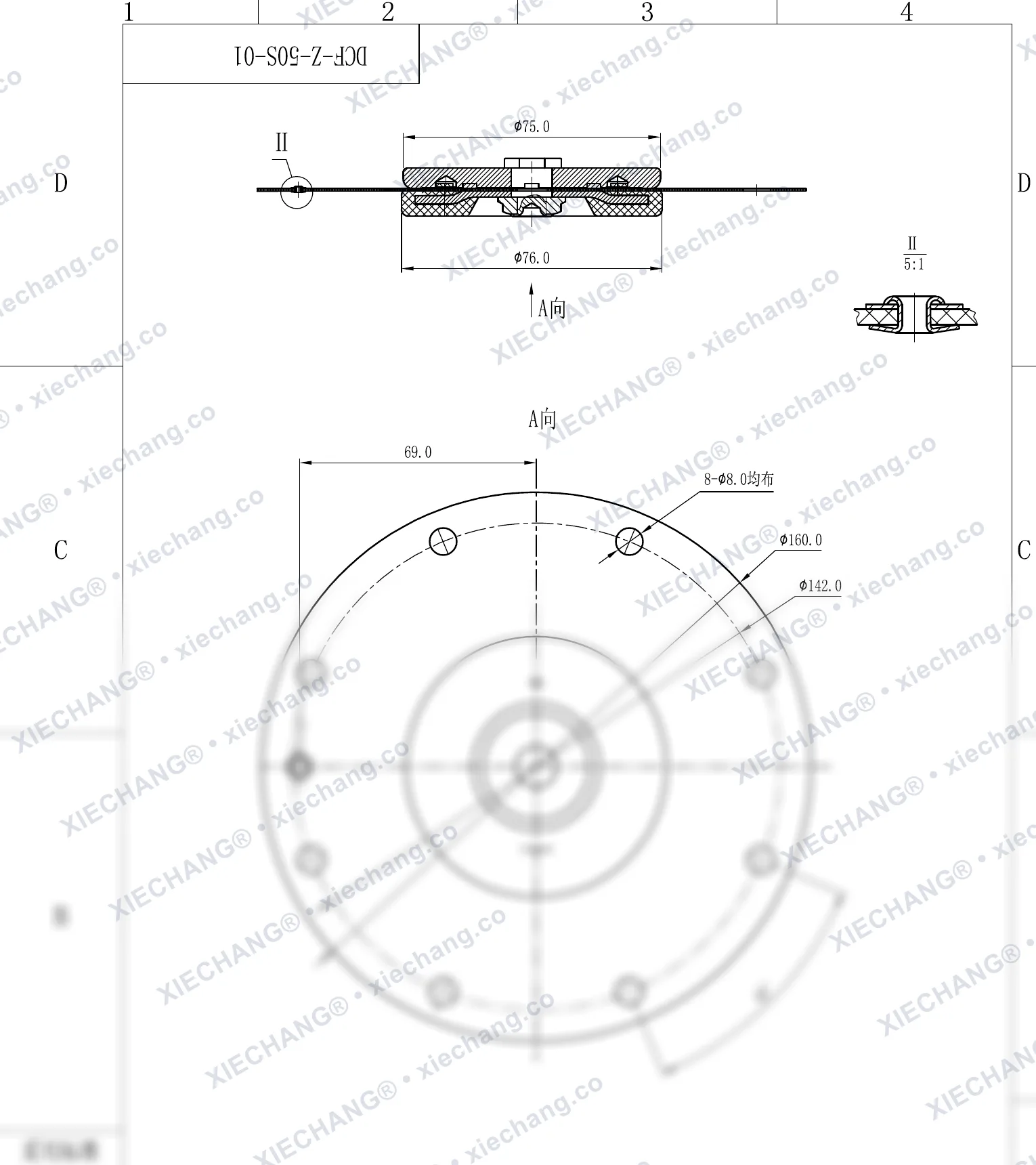 DCF-Z-50S-01 · DN50 — Bản vẽ lắp ráp