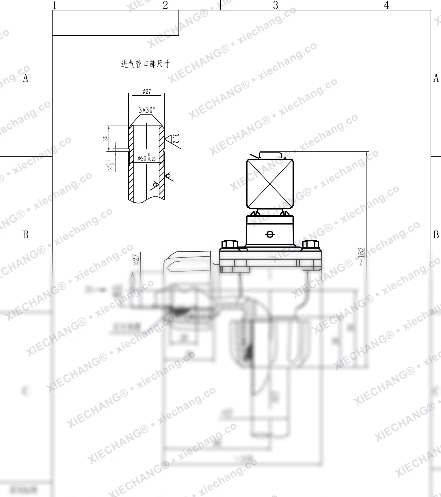 DCF-ZM-20 · 3/4" · van xung khí góc vuông ren ngoài — Bản vẽ lắp đặt