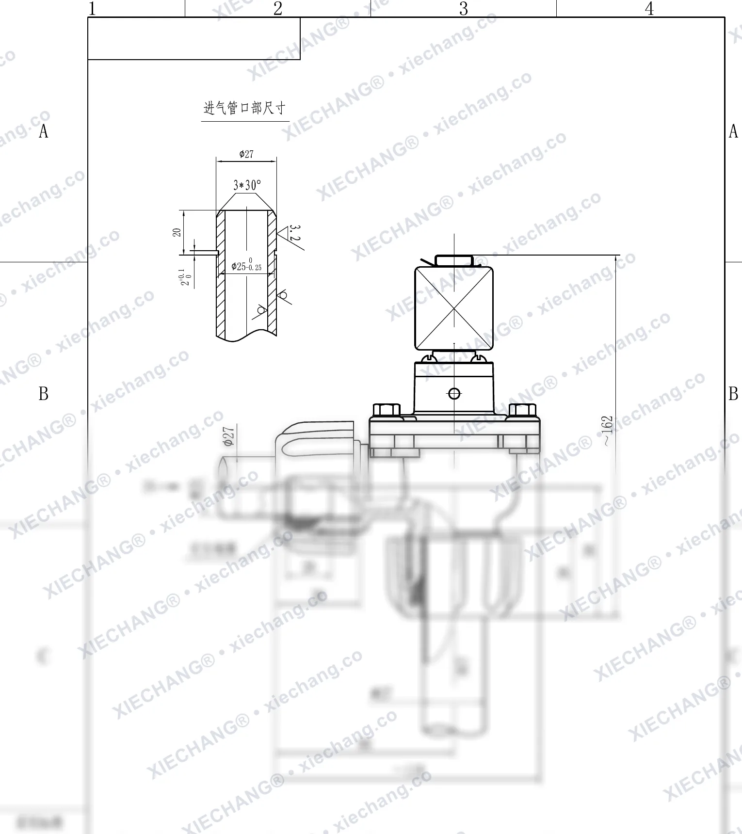 DCF-ZM-20 · 3/4" · van xung khí góc vuông ren ngoài — Bản vẽ lắp đặt
