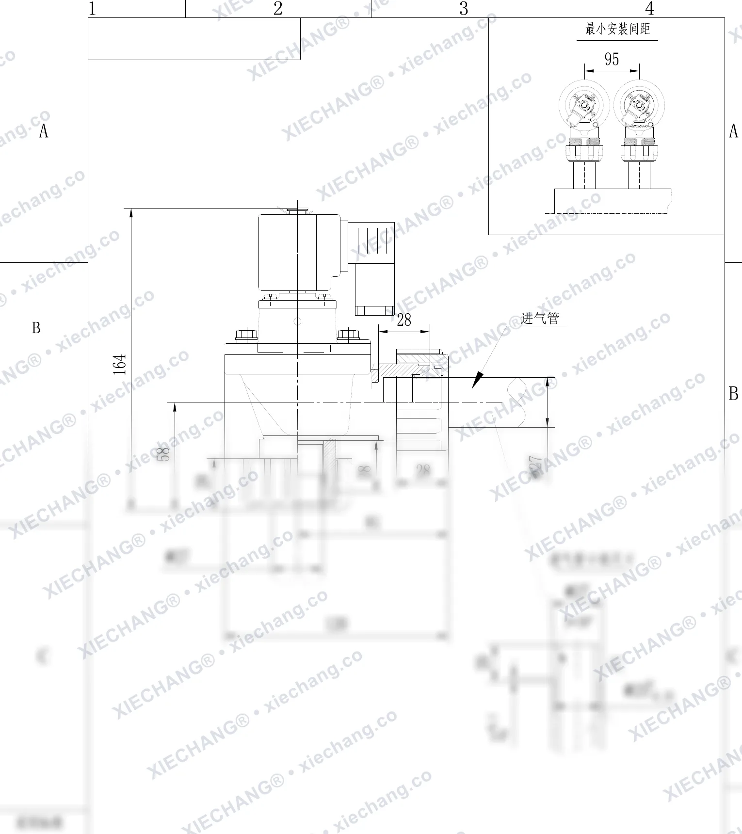 DCF-ZM-20-C · 3/4" · van xung khí ren ngoài — Bản vẽ lắp đặt