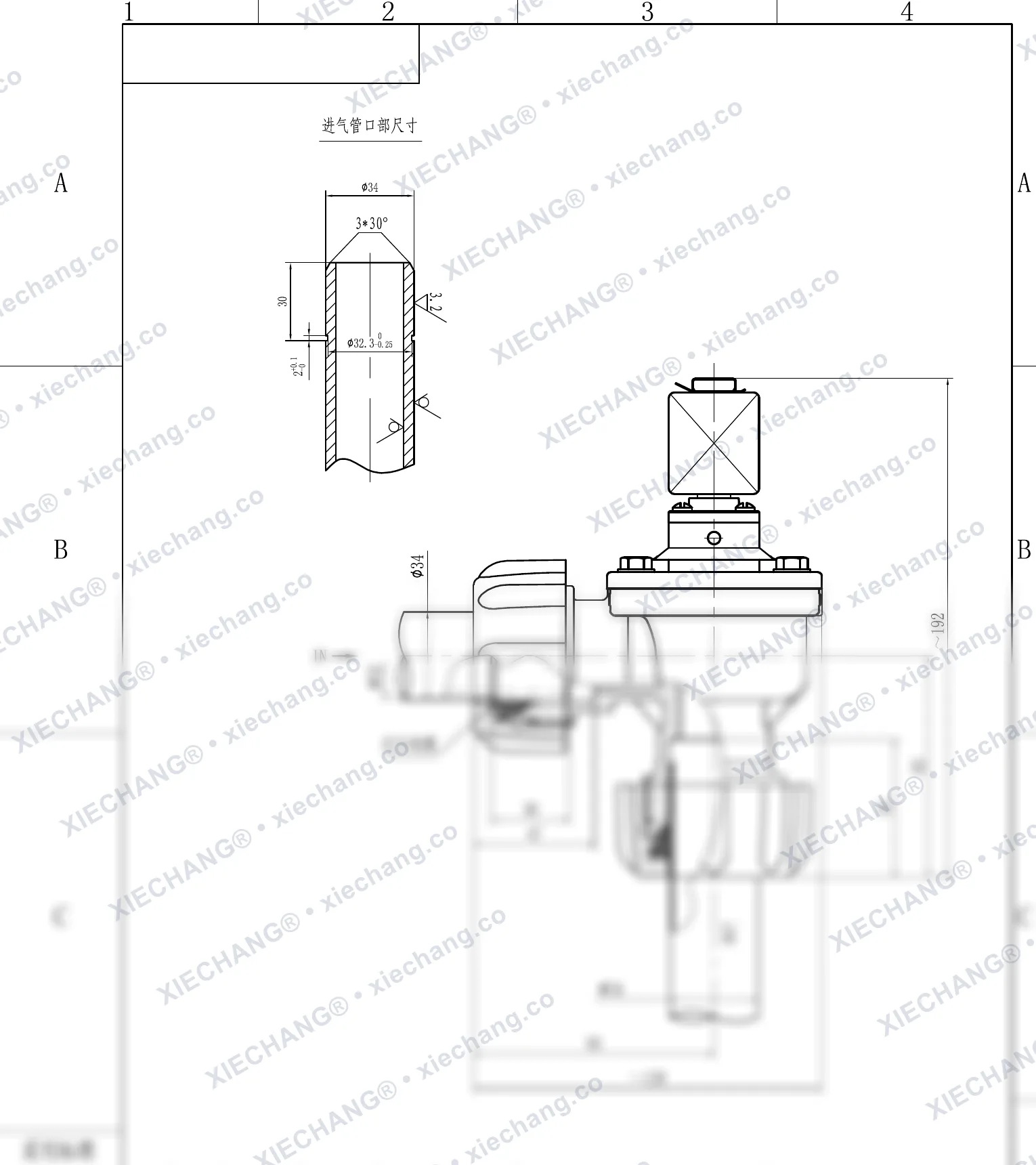 DCF-ZM-25 · 1" · van xung khí góc vuông ren ngoài — Bản vẽ lắp đặt