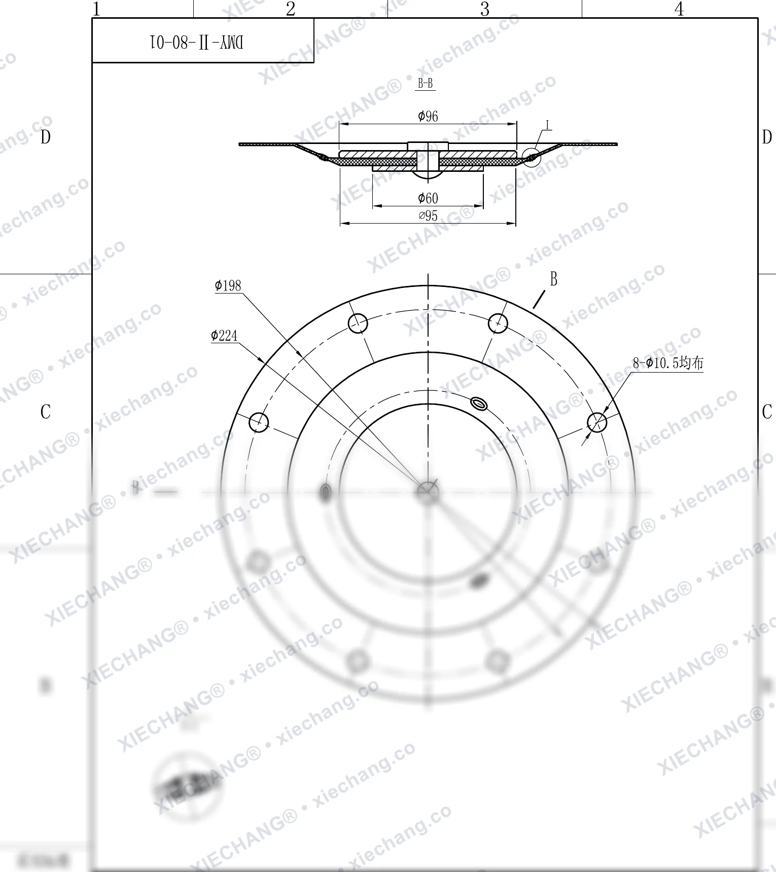 DMY-Ⅱ-80-01 · DN80 — Bản vẽ lắp ráp
