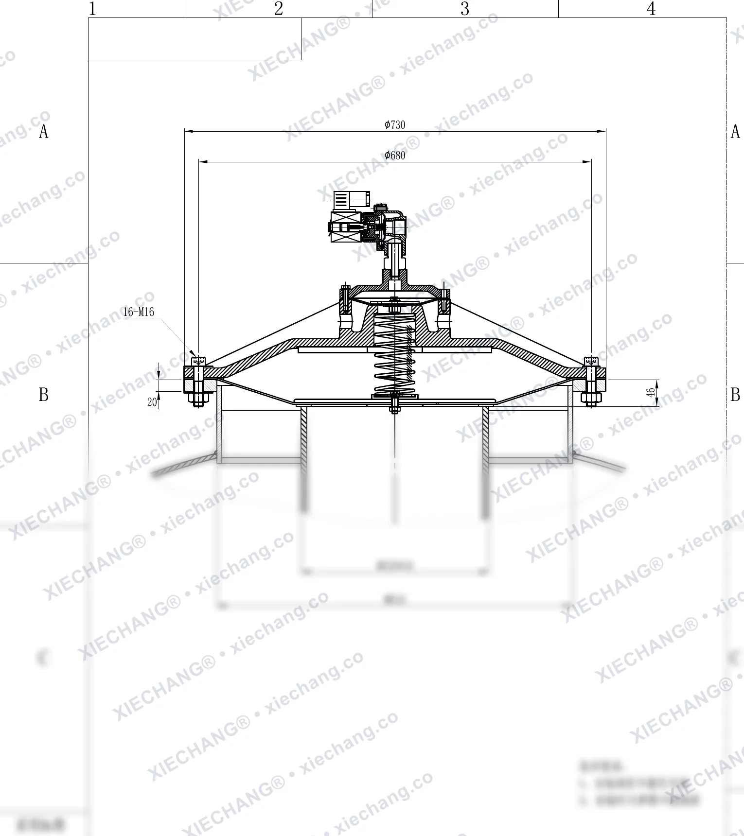 DMY-III-300C · 12 inch · van xung khí kiểu ngâm áp suất thấp — Bản vẽ lắp đặt